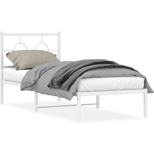 VidaXL Metalni okvir za krevet s uzglavljem bijeli 80x200 cm Slike