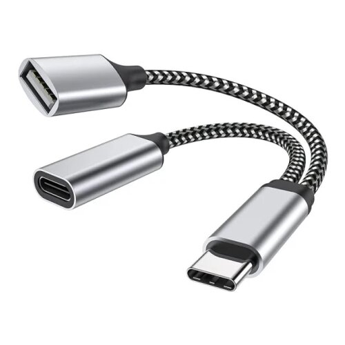 Linkom Adapter Tip C (M) na Tip C (F)+USB 3.0 crni Cene