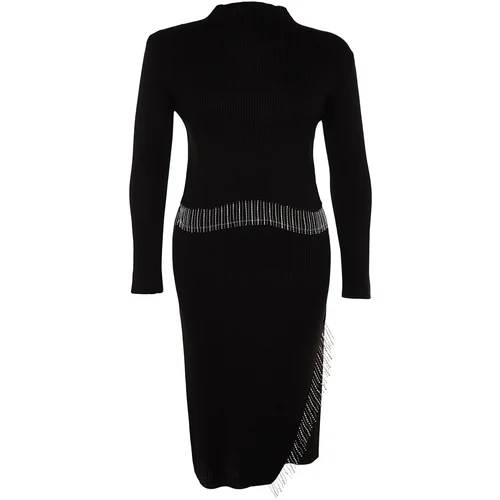 Trendyol Curve Plus Size Two-Piece Set - Black - Fitted