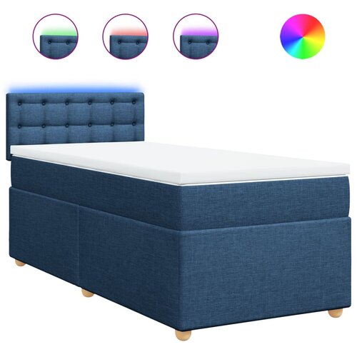 vidaXL Box spring postelja z vzmetnico modra 100x200 cm blago, (21291093) Cene