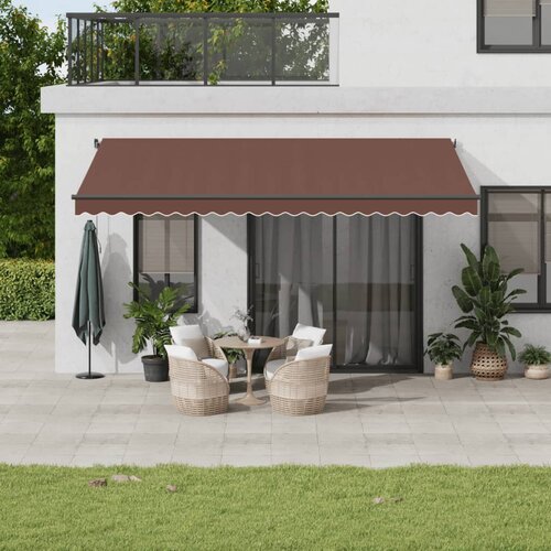 Tenda na ručno uvlačenje s LED smeđa 500 x 350 cm Cene