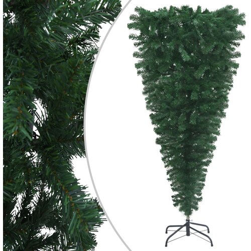 vidaXL Obrnjena umetna novoletna jelka s stojalom zelena 240 cm Cene