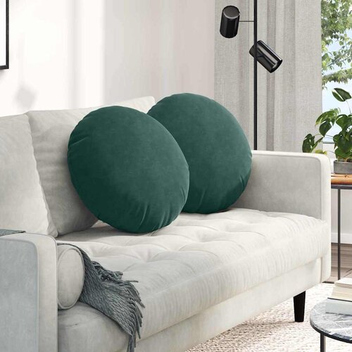  Jastučići za sjedenje 2 pcs Tamnozelena Ø50 x 19 cm Baršun Cene