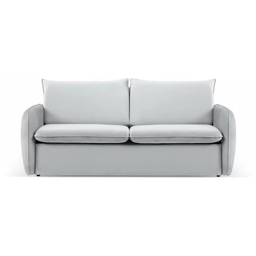 Cosmopolitan Design Svetlo siva žametna raztegljiva sedežna garnitura 194 cm Vienna –