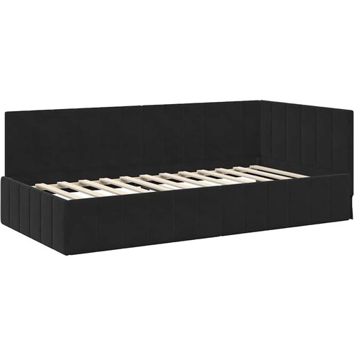 vidaXL Kotna postelja z vzglavjem Črna 90 x 200 cm Žamet, (5000069145) Cene