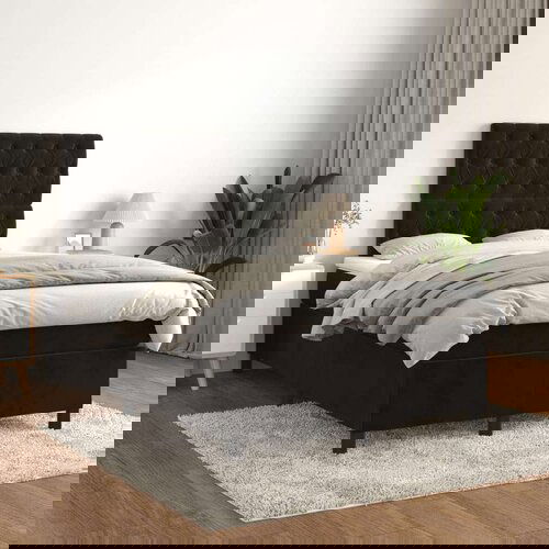 Box spring krevet s madracem crni 120 x 200 cm baršunasti Cijene