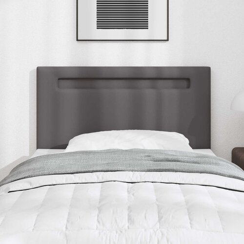  LED glava kreveta Siva 100 cm Lažna koža Cijene