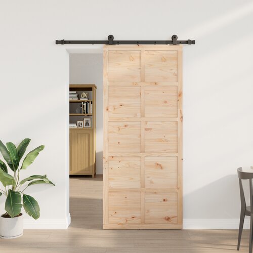 vidaXL Klizna vrata Smeđa 80 x 208 cm Masivna borovina Cijene