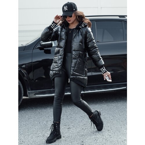 DStreet Kurtka przejściowa damska pikowana z kapturem FASHION CHIC czarna Slike