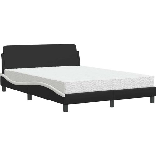 vidaXL krevet s madracem crno-bijeli 140 x 190 cm od umjetne kože Cene
