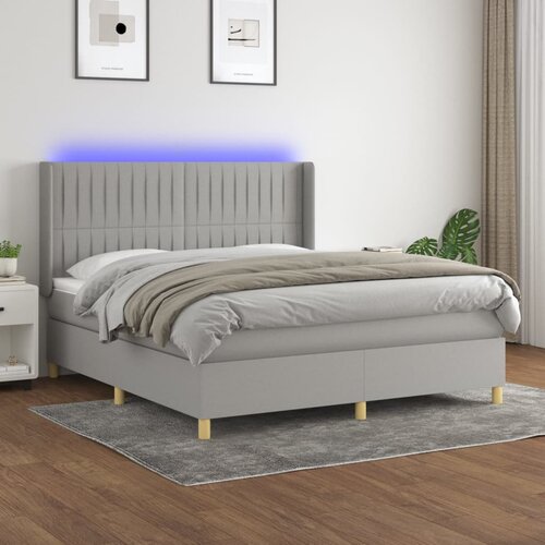  box spring s madracem LED svjetlosivi 160x200 cm tkanina Cijene