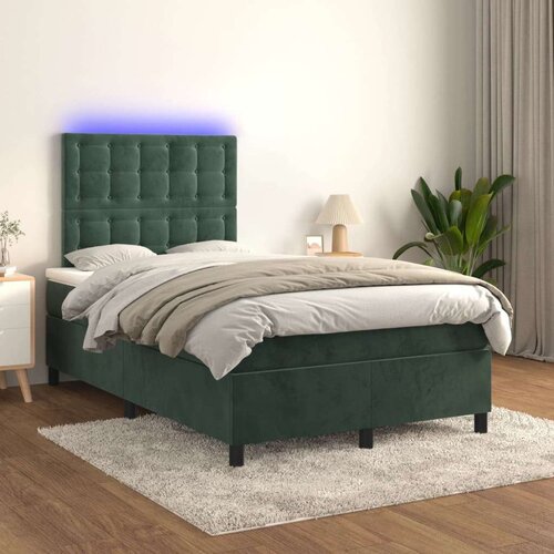  Krevet box spring s madracem LED tamnozeleni 120x200 cm bar&amp;scaron;un Slike