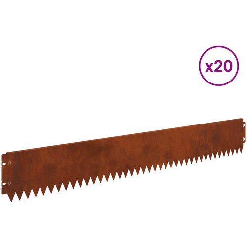  Ograda oko Travnjaka 20 pcs 103 x 15 cm Čelik Rđa Slike