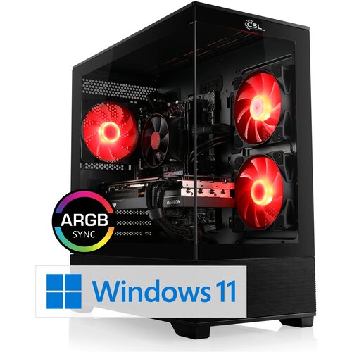 CSL Computer CSL Gaming PC M12240H, AMD Ryzen 7 8700F (8x4100 MHz), Radeon RX 9070, 32 GB DDR5-RAM, SSD 1 TB, Windows 11 Home, (5000312559) Cene