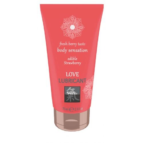 Shiatsu Love Lubricant Edible Strawberry 75ml Slike