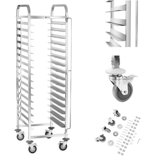 Royal Catering Catering natakarski voziček za prevoz 16 posod s pladnji 60 x 40 cm RCTW-16TB.1, (21298147) Cene