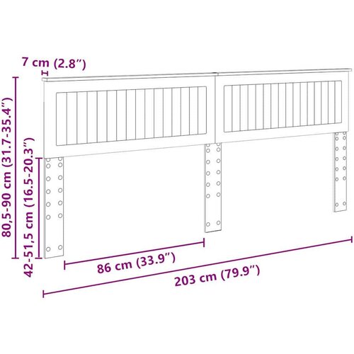  Uzglavlje s uzglavljem Siva Sonoma 200 cm Konstruirano drvo Slike