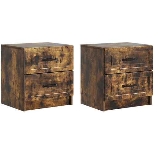  Noćni ormar s ladicama 2 pcs Dimljeni hrast 43 x 34,5 x 44,5 cm Cijene