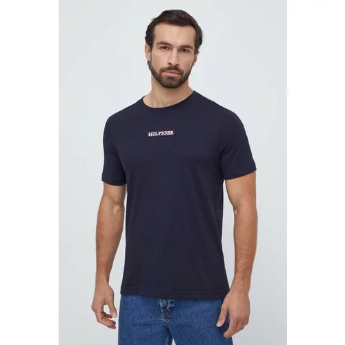 Tommy Hilfiger Kratka majica moški, mornarsko modra barva