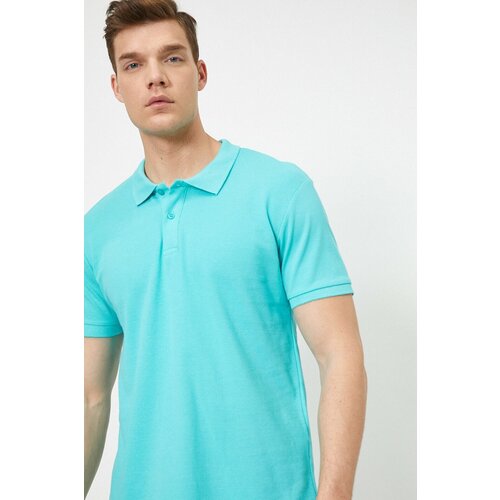 Koton Men's Mint Green Polo Neck T-shirt Slike