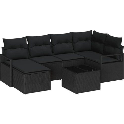  Set sofe 7 kom. Crna poliratan 232 x 122 x 85 cm Slike