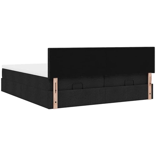 VidaXL Okvir kreveta s madracima crni 160x200cm od tkanine Slike