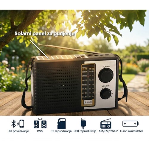  Solarni prenosni Bluetooth radio prijemnik 5510S Slike