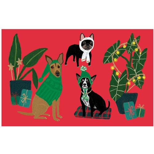 Roger la Borde Božićne čestitke u setu od 5 kom Cat and Dog Palais - Slike