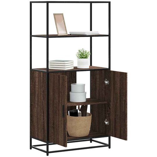 VidaXL Visoka ploča smeđi hrast 68x35x139 cm Konstruirano drvo i metal Slike