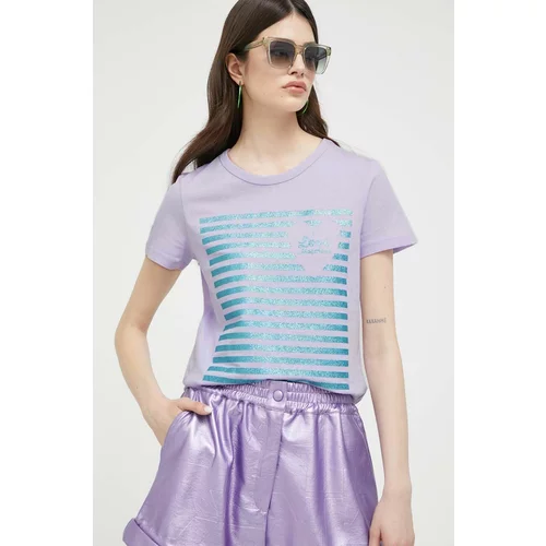 Love Moschino Kratka majica ženski, vijolična barva