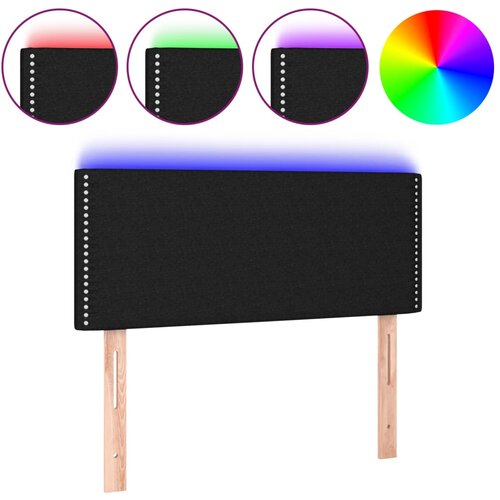 Maison Chic led posteljno vzglavje - vzglavna omarica - nočna omarica črno 80x5x78/88 cm blago, (21711352) Slike