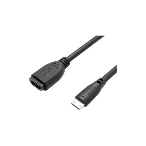 Value HDMI podalj&scaron;ek HDMI-mini-C vtič\, HDMI-A vtičnica 0.15 m črna 12.99.3120 HDMI kabel, (20417171) Cene