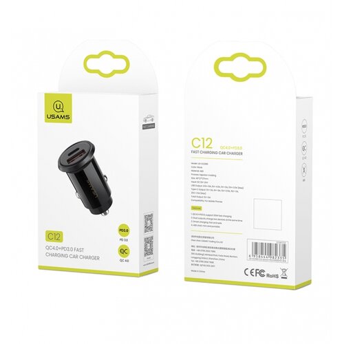 Usams avtopolnilec 12/24V univerzalni CC086 C12 izhodna moč 4A 30W quick charge 4.0 Cene
