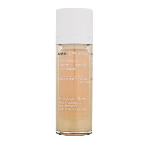 Korres White Pine Deep Wrinkle, Plumping + Age Spot Concentrate pomlajevalni serum za obraz 30 ml za ženske Cene