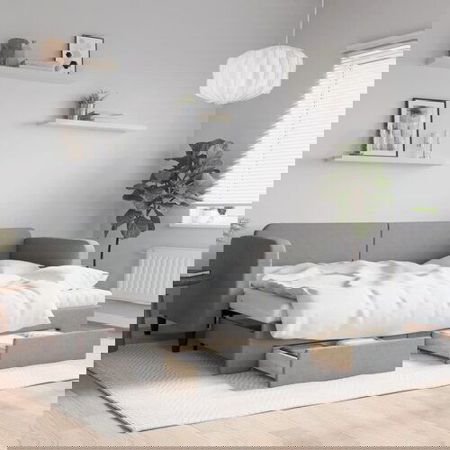 vidaXL Izvlečna dnevna postelja s predali svetlo siva 80x200 cm blago Cene