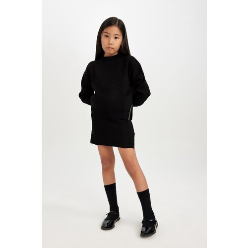 Defacto girl's Black Skirt with Slits Slike