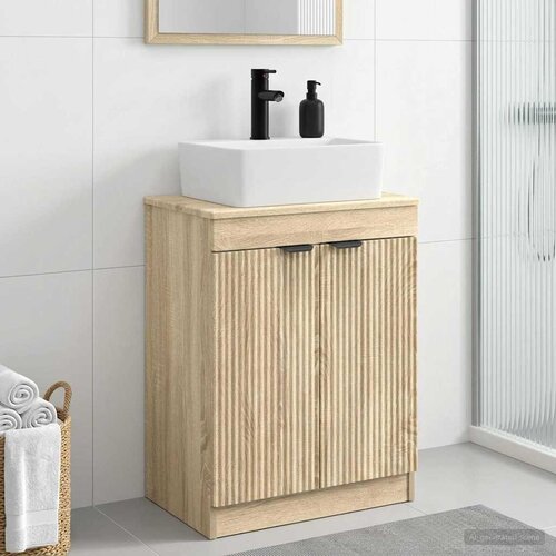  Kupaonski umivaonik s sudoperom Hrast sonoma 54 x 35 x 83 cm Slike