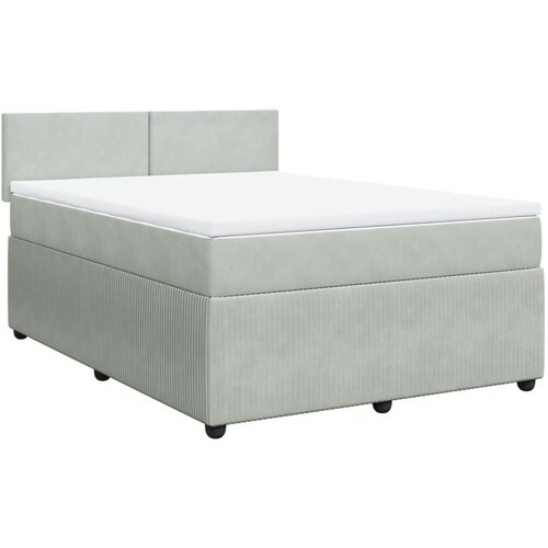 Maison Chic Box spring postelja - Vzmetna postelja z vzmetnico svetlo siv 140x190 cm žamet SL24514, (21890997) Cene