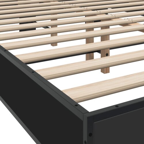  Okvir kreveta crni 140 x 200 cm od konstruiranog drva i metala Slike