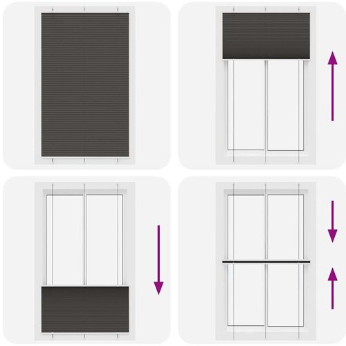 VidaXL Plisirana roleta crna 115x200 cm &amp;scaron;irina tkanine 114,4 cm Slike