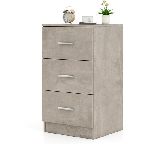 Costway Nočna omarica s 3 predali Stranska mizica 37 x 34 x 66,5 cm, (5000445437) Slike
