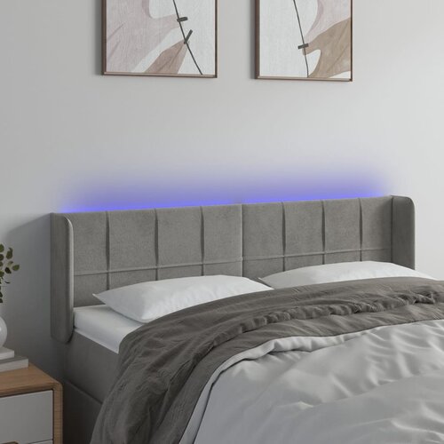  LED uzglavlje svjetlosivo 147x16x78/88 cm baršunasto Cene