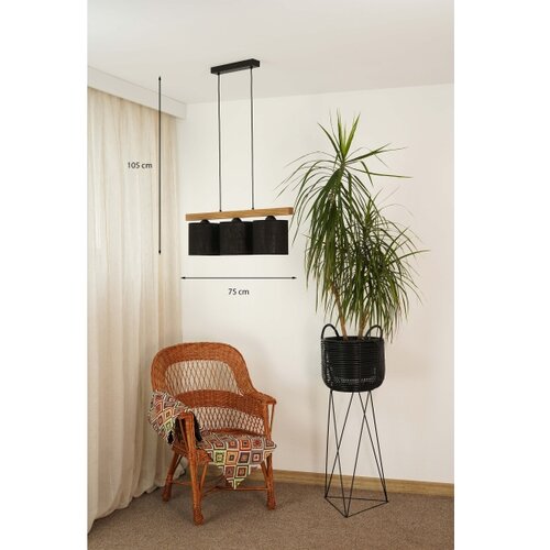  Brilagi - Visilica na sajli FOREST 3xE27/15W/230V borovina/crna Slike