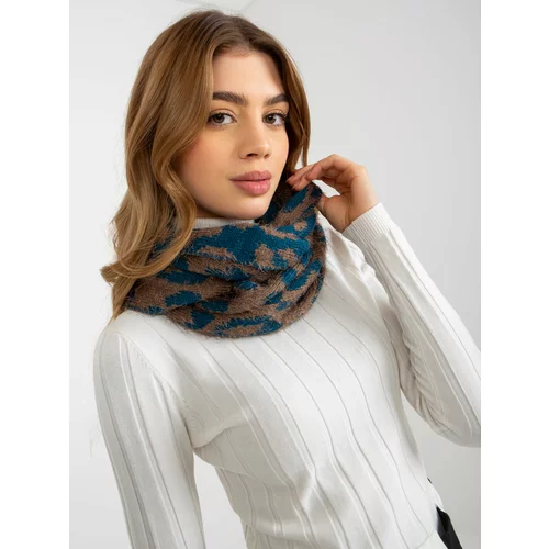 Fashion Hunters Women's winter scarf with patterns - blue