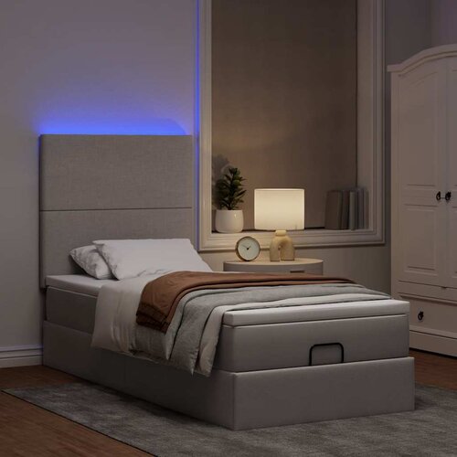 VidaXL Otomanski posteljni okvir z vzmetnico taupe 100x200 cm blago Slike