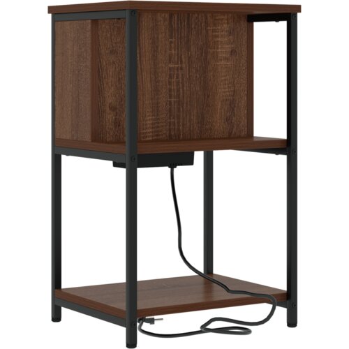 VidaXL Noćni ormar Smeđi hrast 38 x 31 x 61 cm Konstruirano drvo Slike