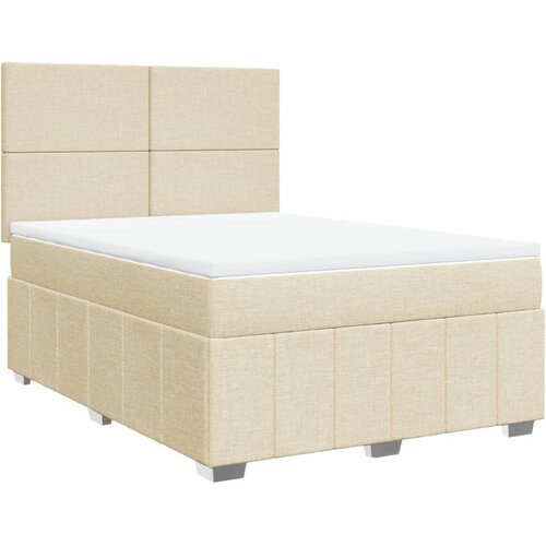  Krevet s oprugama i madracem krem 140x200 cm od tkanine Slike
