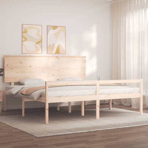  Krevet za starije s uzglavljem 200x200 cm od masivnog drva Slike