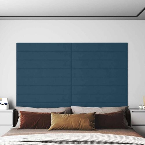  Zidna uzglavlja 12 pcs Plava 90 x 15 cm Baršun Cene