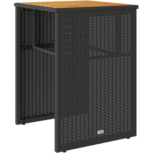  3-dijelni bistro set s jastucima crni od poliratana Slike